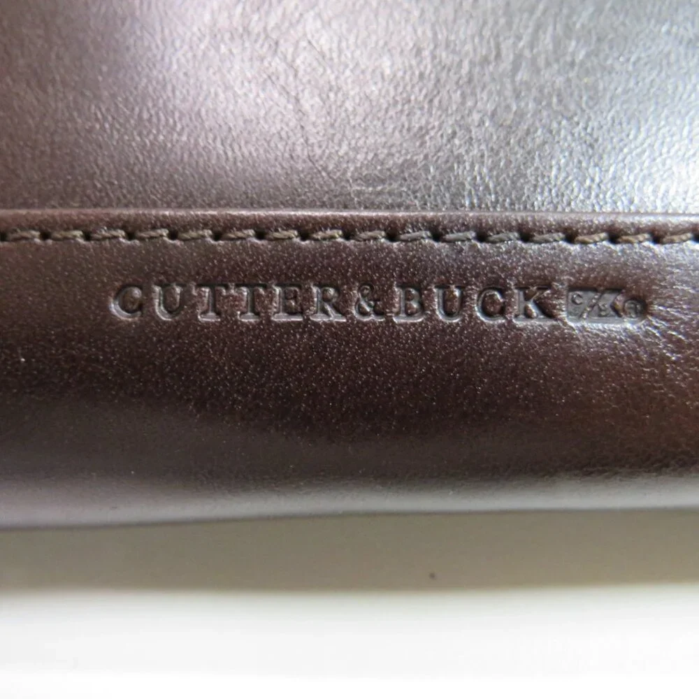Vtg Cutter and Buck Genuine Leather Travel Wallet w Large Pocket & Notepad w Box